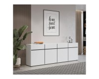 Chest of drawers CROSS Helvetia 225 cm, white with black