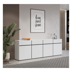 Chest of drawers CROSS Helvetia 225 cm, white with black