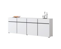 Chest of drawers CROSS Helvetia 225 cm, white with black