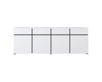 Chest of drawers CROSS Helvetia 225 cm, white with black