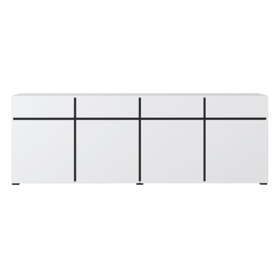 Chest of drawers CROSS Helvetia 225 cm, white with black