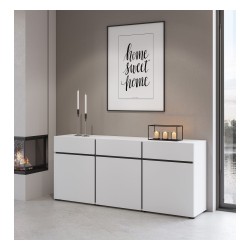 Chest of drawers CROSS Helvetia 180 cm, white with black