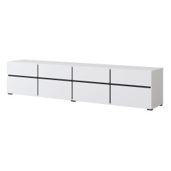 TV unit CROSS Helvetia 225 cm, white with black