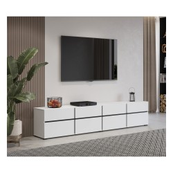 TV unit CROSS Helvetia 225 cm, white with black