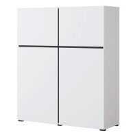 Tall chest of drawers CROSS Helvetia 119 cm, white with black