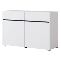Chest of drawers CROSS Helvetia 119 cm, white with black
