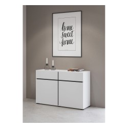 Chest of drawers CROSS Helvetia 119 cm, white with black
