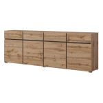 Chest of drawers CROSS Helvetia 225 cm, wotan oak with black