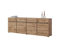 Chest of drawers CROSS Helvetia 225 cm, wotan oak with black Chest of drawers CROSS Helvetia 225 cm, wotan oak with black