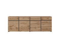Chest of drawers CROSS Helvetia 225 cm, wotan oak with black Chest of drawers CROSS Helvetia 225 cm, wotan oak with black