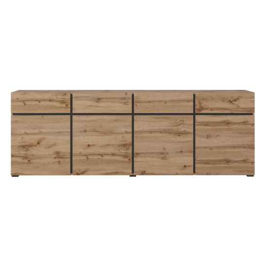 Chest of drawers CROSS Helvetia 225 cm, wotan oak with black Chest of drawers CROSS Helvetia 225 cm, wotan oak with black