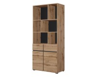 Shelving unit CROSS Helvetia 85 cm, wotan oak with black