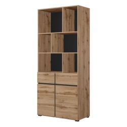 Shelving unit CROSS Helvetia 85 cm, wotan oak with black