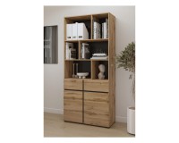 Shelving unit CROSS Helvetia 85 cm, wotan oak with black