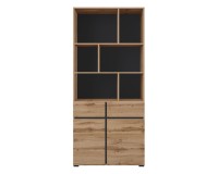 Shelving unit CROSS Helvetia 85 cm, wotan oak with black
