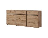 Chest of drawers CROSS Helvetia 180 cm, wotan oak with black