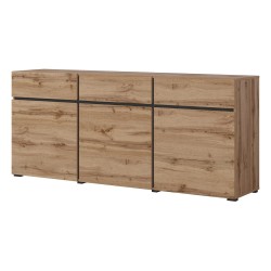 Chest of drawers CROSS Helvetia 180 cm, wotan oak with black