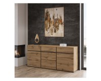 Chest of drawers CROSS Helvetia 180 cm, wotan oak with black