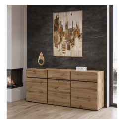 Chest of drawers CROSS Helvetia 180 cm, wotan oak with black Chest of drawers CROSS Helvetia 180 cm, wotan oak with black