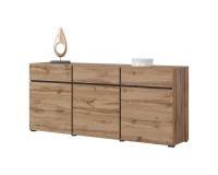 Chest of drawers CROSS Helvetia 180 cm, wotan oak with black