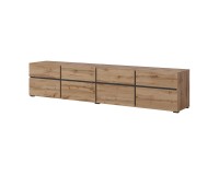 TV unit CROSS Helvetia 225 cm, wotan oak with black