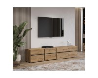 TV unit CROSS Helvetia 225 cm, wotan oak with black