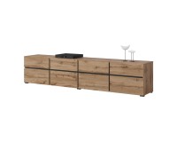 TV unit CROSS Helvetia 225 cm, wotan oak with black