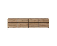 TV unit CROSS Helvetia 225 cm, wotan oak with black