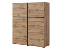 Tall chest of drawers CROSS Helvetia 119 cm, wotan oak with black Tall chest of drawers CROSS Helvetia 119 cm, wotan oak with black