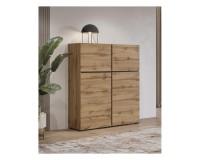 Tall chest of drawers CROSS Helvetia 119 cm, wotan oak with black Tall chest of drawers CROSS Helvetia 119 cm, wotan oak with black