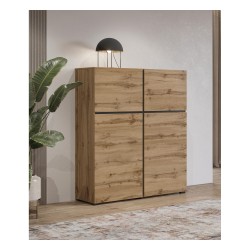 Tall chest of drawers CROSS Helvetia 119 cm, wotan oak with black Tall chest of drawers CROSS Helvetia 119 cm, wotan oak with black
