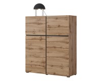 Tall chest of drawers CROSS Helvetia 119 cm, wotan oak with black Tall chest of drawers CROSS Helvetia 119 cm, wotan oak with black
