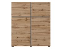 Tall chest of drawers CROSS Helvetia 119 cm, wotan oak with black Tall chest of drawers CROSS Helvetia 119 cm, wotan oak with black