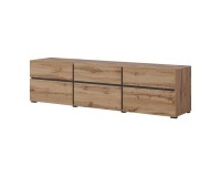 TV unit CROSS Helvetia 180 cm, wotan oak with black TV unit CROSS Helvetia 180 cm, wotan oak with black