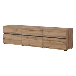 TV unit CROSS Helvetia 180 cm, wotan oak with black