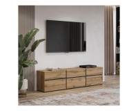 TV unit CROSS Helvetia 180 cm, wotan oak with black TV unit CROSS Helvetia 180 cm, wotan oak with black