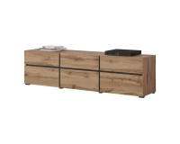 TV unit CROSS Helvetia 180 cm, wotan oak with black TV unit CROSS Helvetia 180 cm, wotan oak with black