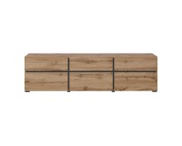 TV unit CROSS Helvetia 180 cm, wotan oak with black TV unit CROSS Helvetia 180 cm, wotan oak with black