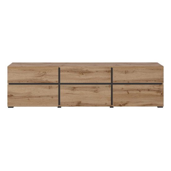 TV unit CROSS Helvetia 180 cm, wotan oak with black TV unit CROSS Helvetia 180 cm, wotan oak with black