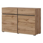 Chest of drawers CROSS Helvetia 119 cm, wotan oak with black