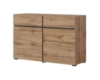 Chest of drawers CROSS Helvetia 119 cm, wotan oak with black Chest of drawers CROSS Helvetia 119 cm, wotan oak with black