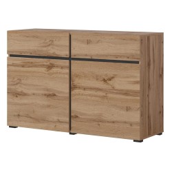 Chest of drawers CROSS Helvetia 119 cm, wotan oak with black