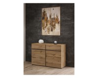 Chest of drawers CROSS Helvetia 119 cm, wotan oak with black Chest of drawers CROSS Helvetia 119 cm, wotan oak with black