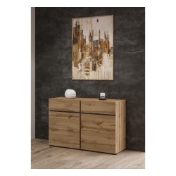 Chest of drawers CROSS Helvetia 119 cm, wotan oak with black Chest of drawers CROSS Helvetia 119 cm, wotan oak with black