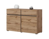 Chest of drawers CROSS Helvetia 119 cm, wotan oak with black Chest of drawers CROSS Helvetia 119 cm, wotan oak with black