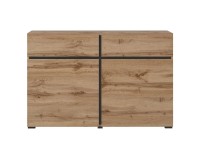 Chest of drawers CROSS Helvetia 119 cm, wotan oak with black Chest of drawers CROSS Helvetia 119 cm, wotan oak with black