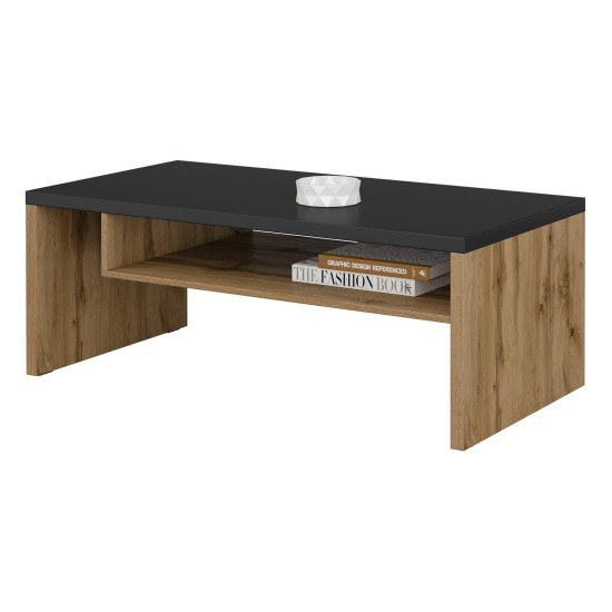 Coffee table CROSS Helvetia 120 cm, wotan oak with black Coffee table CROSS Helvetia 120 cm, wotan oak with black