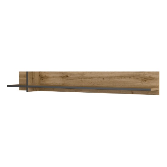 Wall shelf CROSS Helvetia 180 cm, wotan oak with black