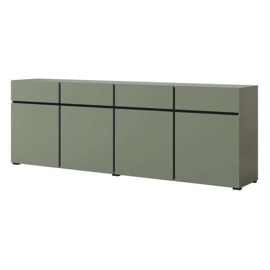 Chest of drawers CROSS Helvetia 225 cm, green with black
