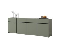 Chest of drawers CROSS Helvetia 225 cm, green with black